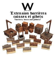 Barrières, caisses et gibets