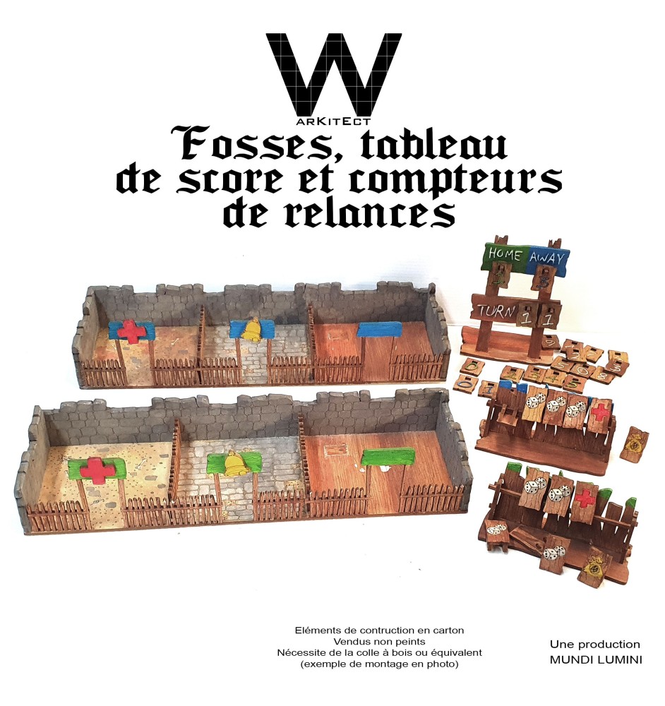 Fosses, tableau de score et compteurs de relances